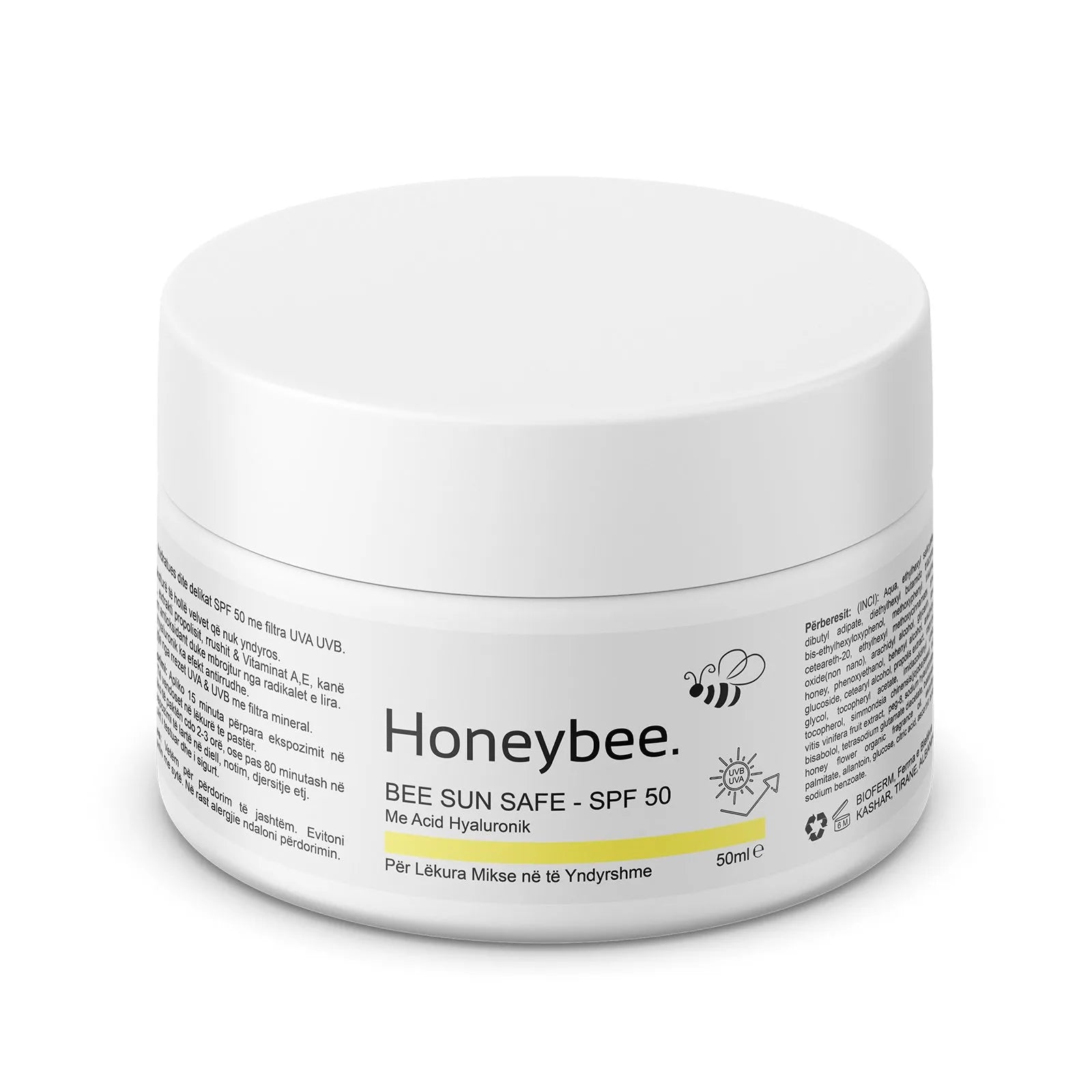 Honeybee Sun Safe SPF 50 – Për Lëkura Mikse në të Yndyrshme