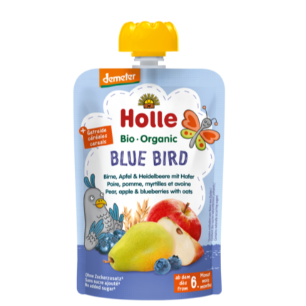 Holle Blue Bird Pure - Mollë, dardhë, boronicë dhe tërshërë