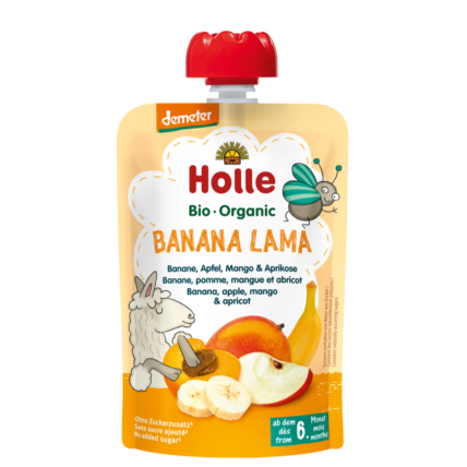 Holle Banana Lama Pure - Banane, mollë, mango dhe kajsi