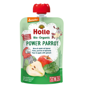 Holle Power Parrot Pure - Dardhë, mollë, dhe spinaq