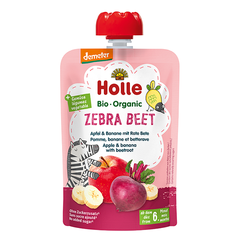 Holle Zebra Beet Pure - Mollë, banane dhe rrepë