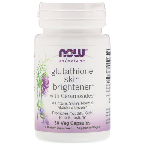 Now Glutathione Skin Brightener with Ceramosides Veg Capsules