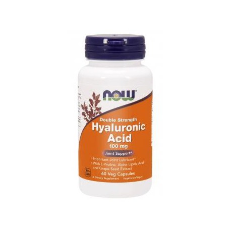 Now Hyaluronic Acid, Double Strength 100 mg Veg Capsules