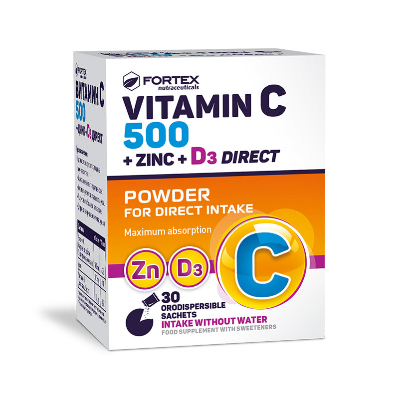 Fortex Vitamin C 500 + Zink + D3 Direct