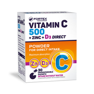 Fortex Vitamin C 500 + Zink + D3 Direct